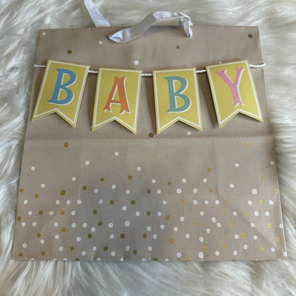 🩵5/$8 Baby Shower Banner with Yellow and Multicolor gift bag